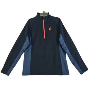 Spyder ~Men's Size L~Navy Blue Long Sleeve Outbound Half Zip Pullover Sweatshirt